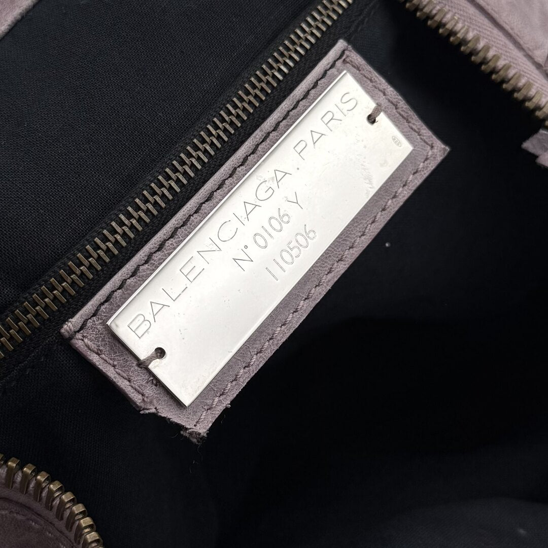 2006 Balenciaga Weekender Motorcycle Leather Purple Shoulder Bag
