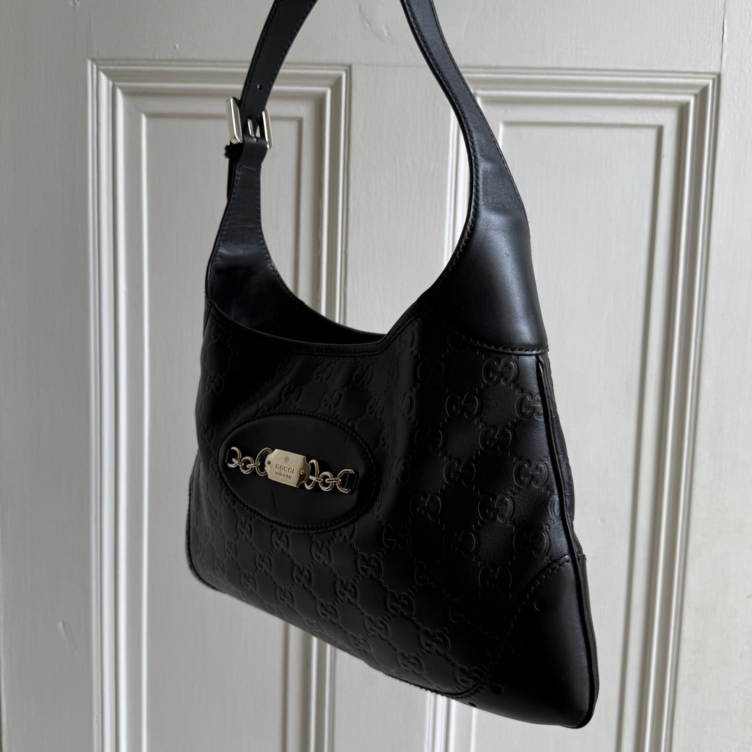 Gucci Guccissima Jackie Hobo Black Shoulder Bag