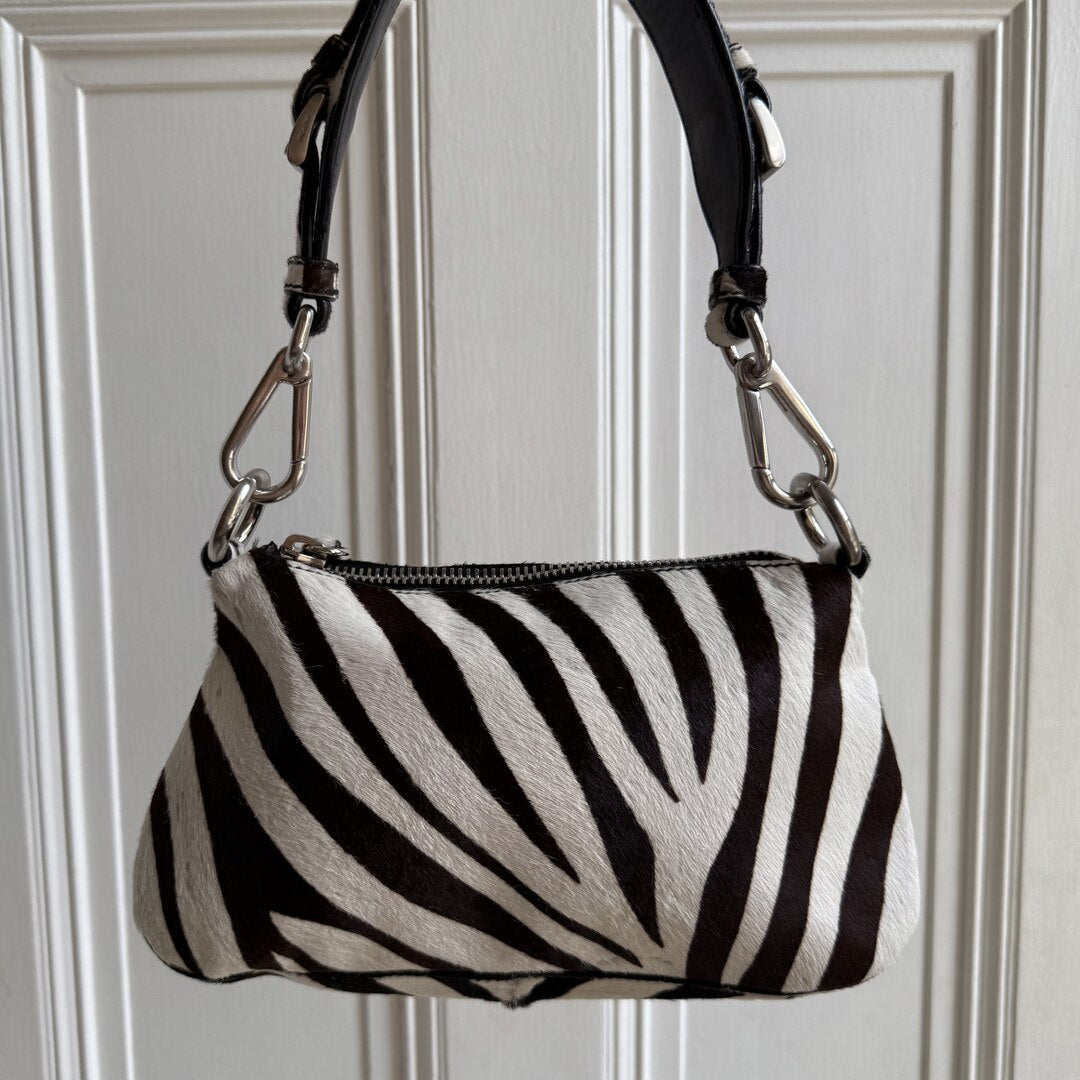 Rare Prada Zebra Pony Hair Shoulder Bag