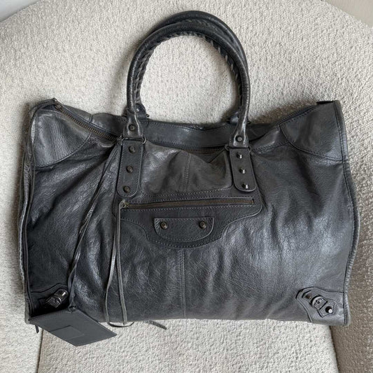 2011 Balenciaga Motocross Classic Weekender Back Leather Bag