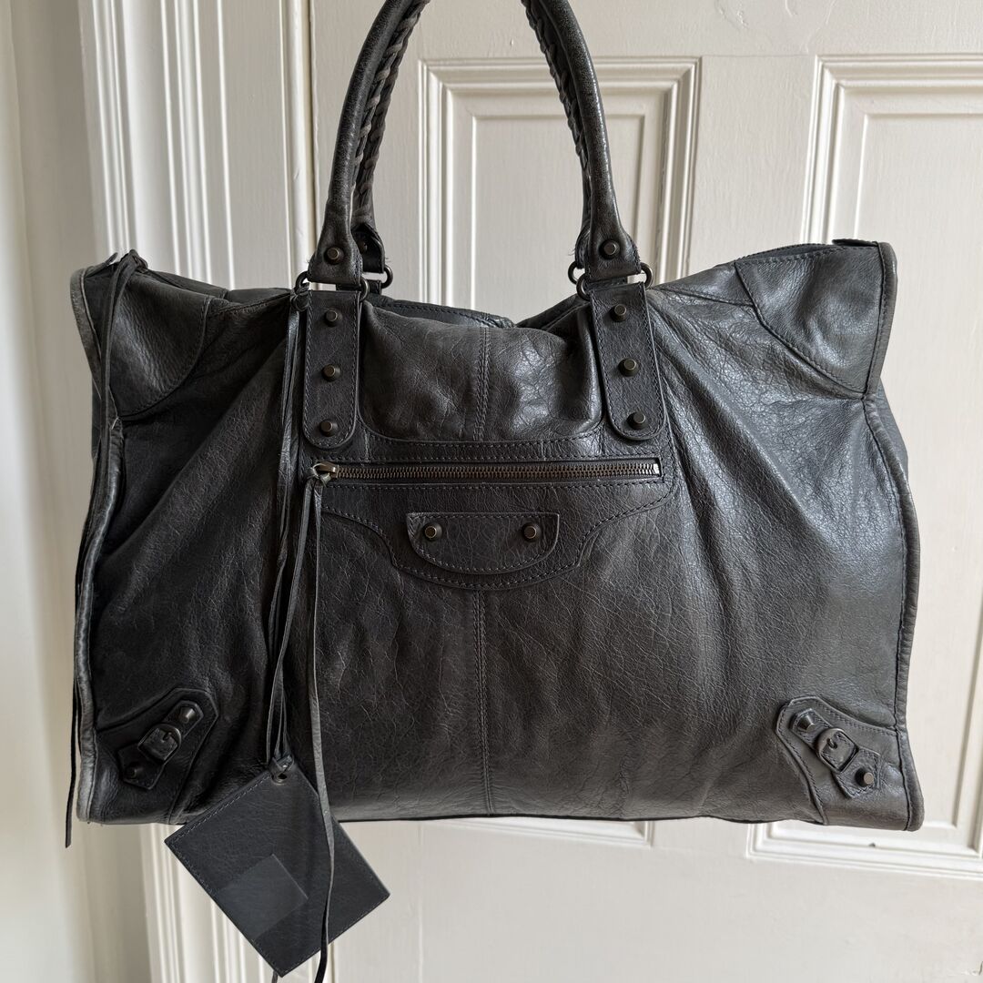 2011 Balenciaga Motocross Classic Weekender Back Leather Bag