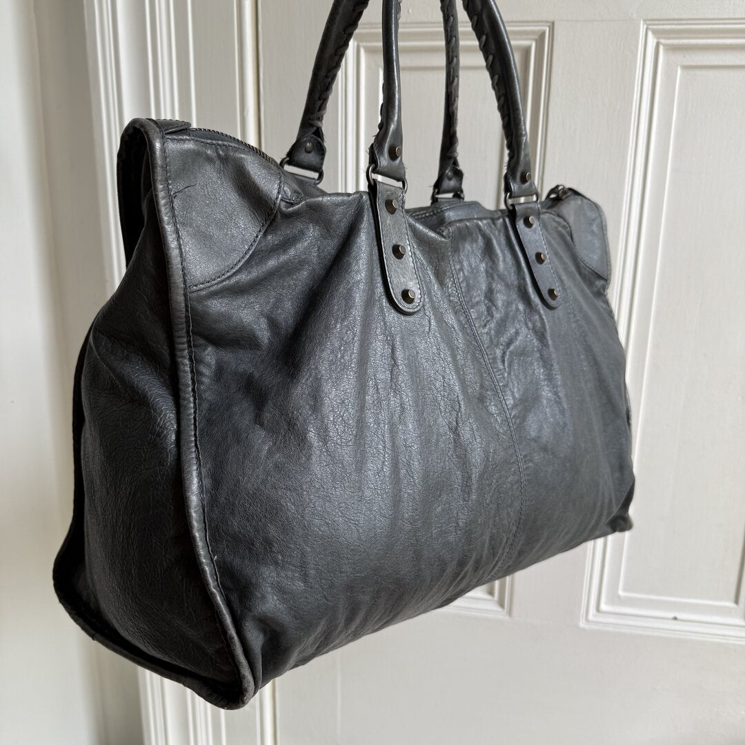 2011 Balenciaga Motocross Classic Weekender Back Leather Bag