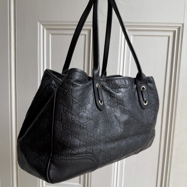 Gucci Guccissima Princy Black Leather Tote Bag
