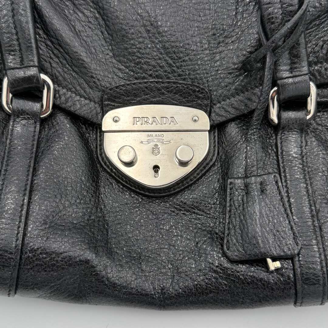 Prada Vitello Easy Leather Black Shoulder Bag