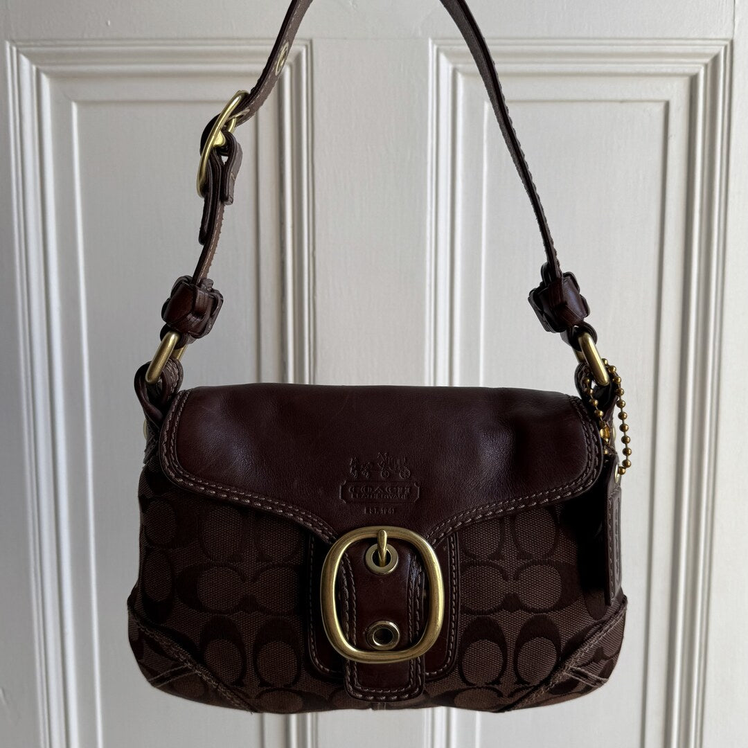 Coach Signature Brown Shoulder Bag