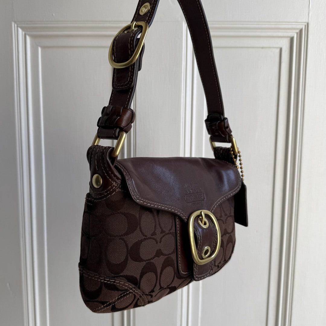Coach Signature Brown Shoulder Bag