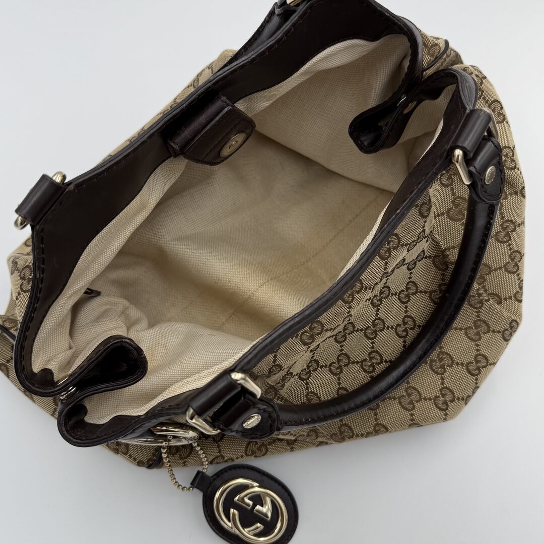 Gucci Monogram Sukey Black Tote Bag