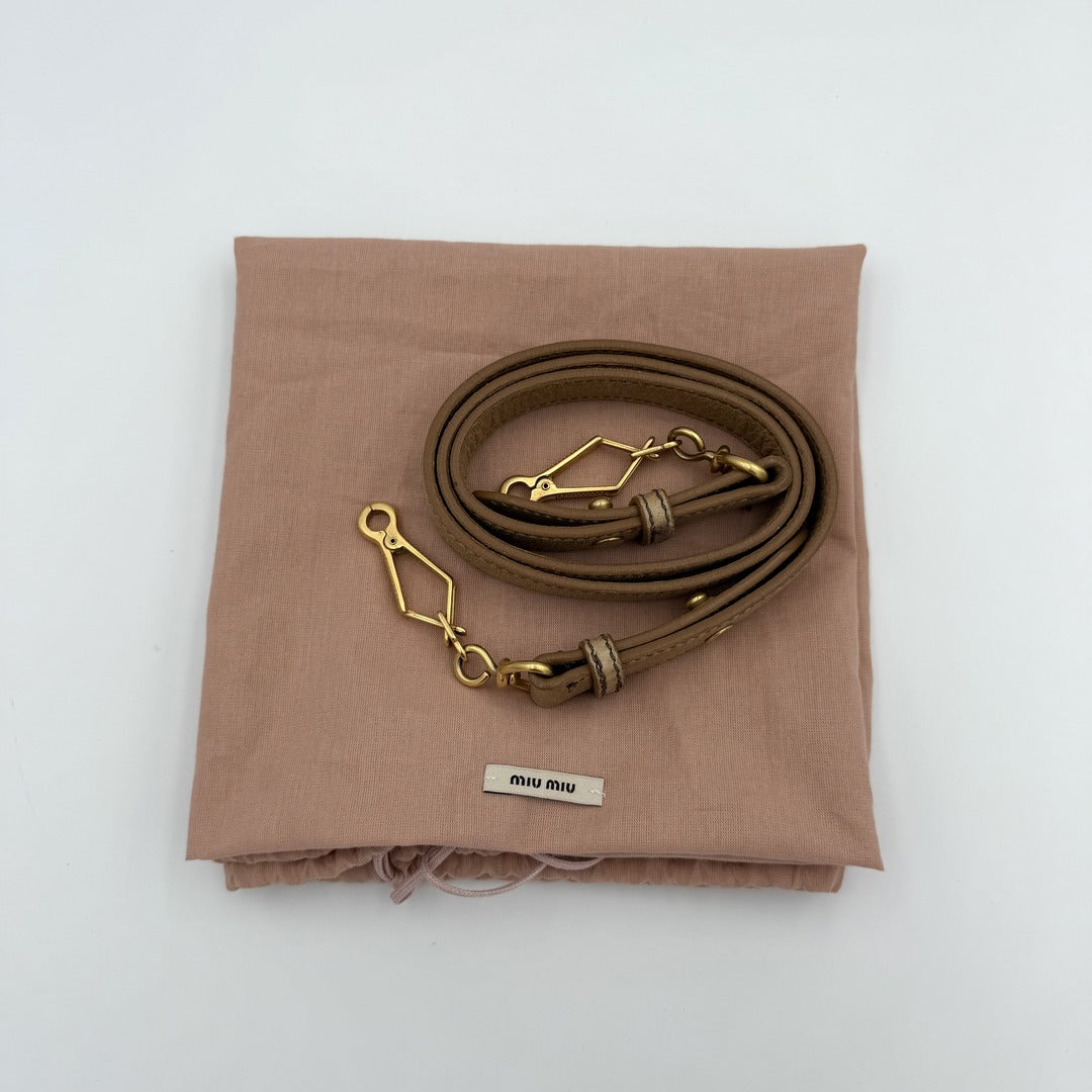 Miu Miu Vitello Beige Leather Handbag