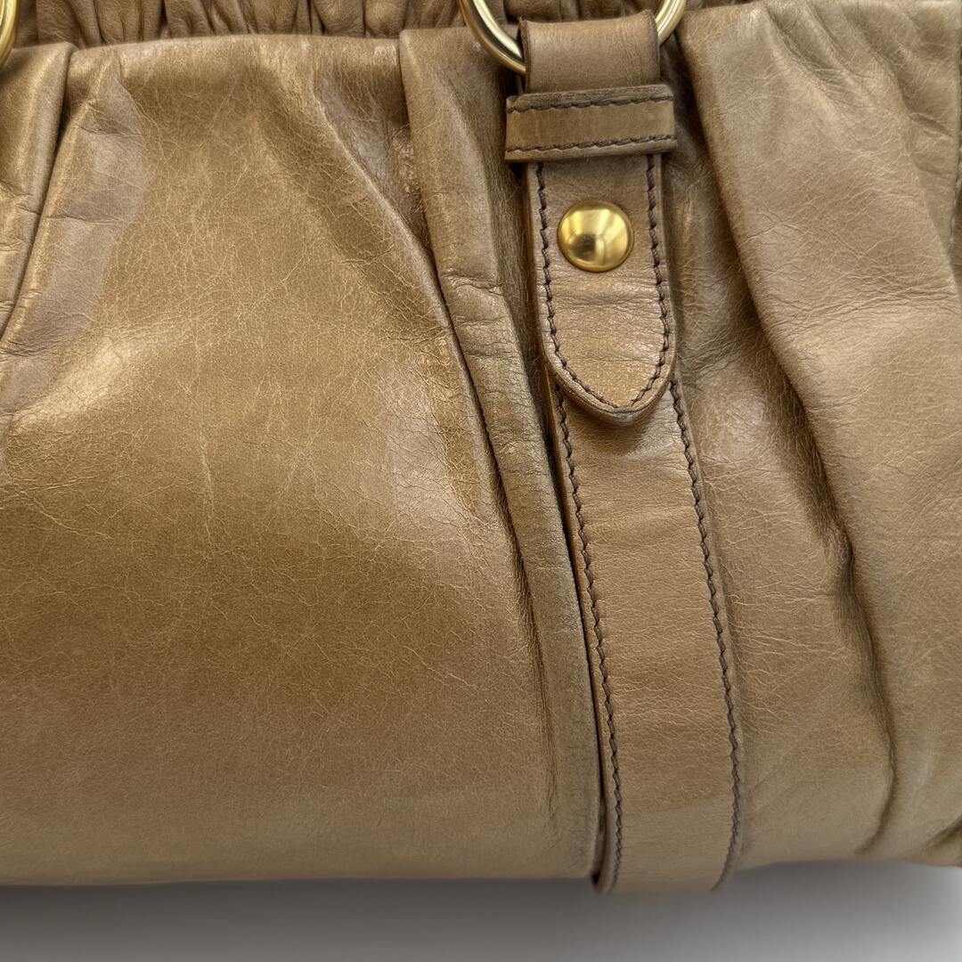 Miu Miu Vitello Beige Leather Handbag