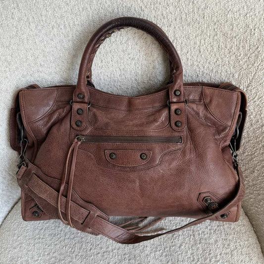 2010 Balenciaga City Leather Brown Handbag