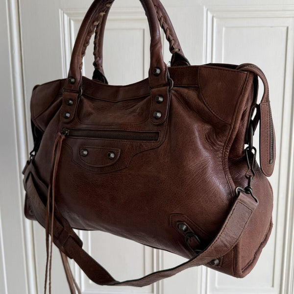 2010 Balenciaga City Leather Brown Handbag