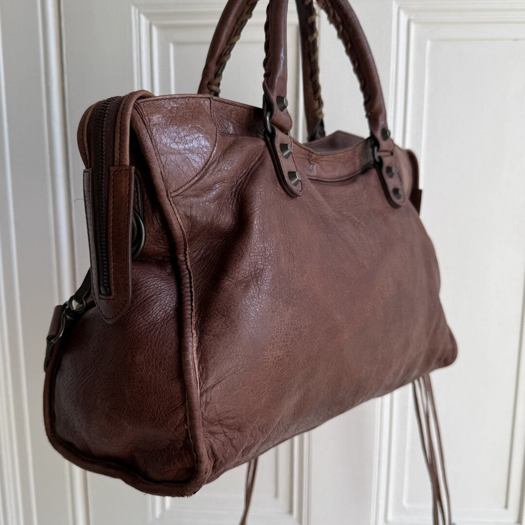 2010 Balenciaga City Leather Brown Handbag