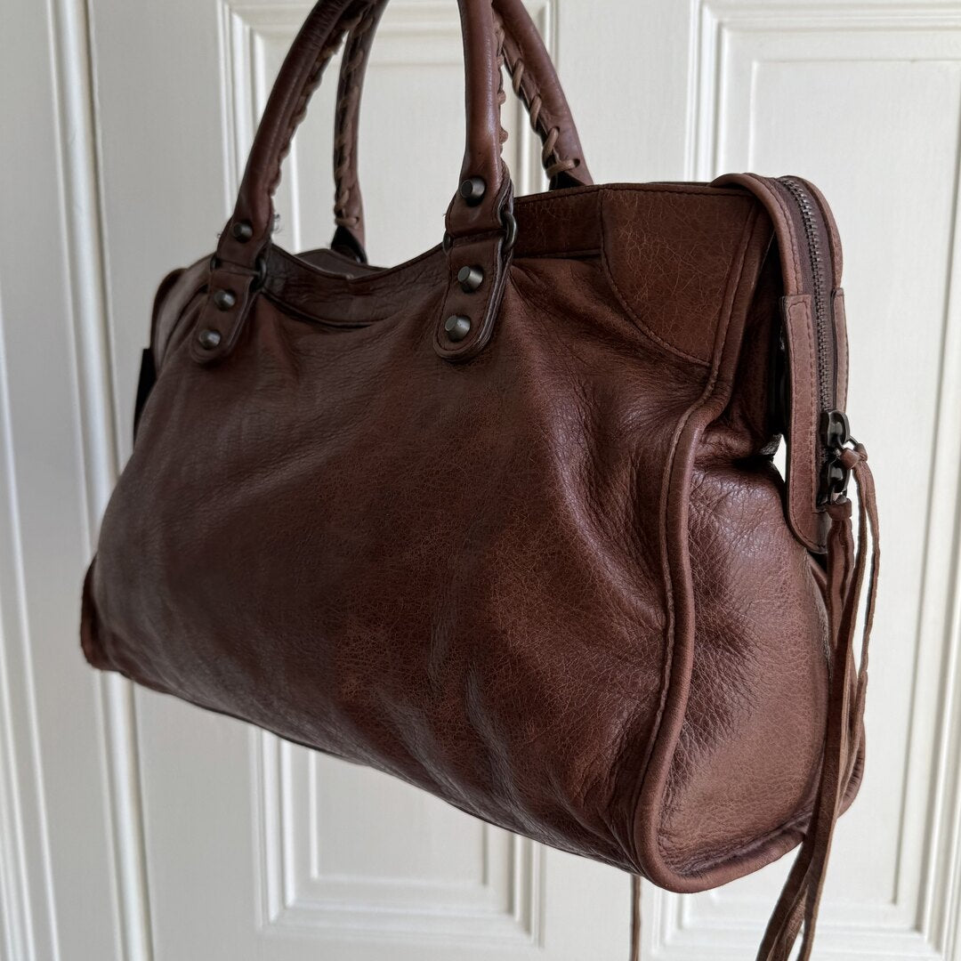2010 Balenciaga City Leather Brown Handbag