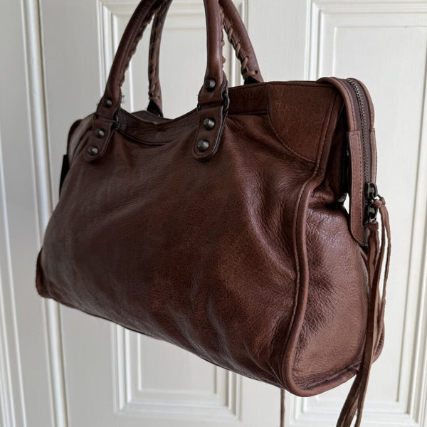 2010 Balenciaga City Leather Brown Handbag