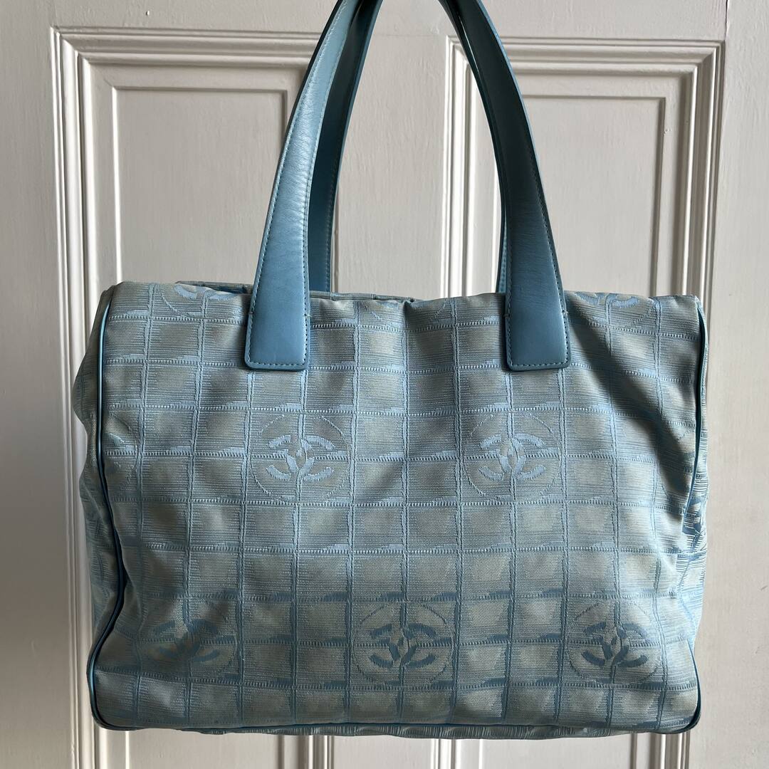 Chanel CC Travel Line Blue Tote Bag