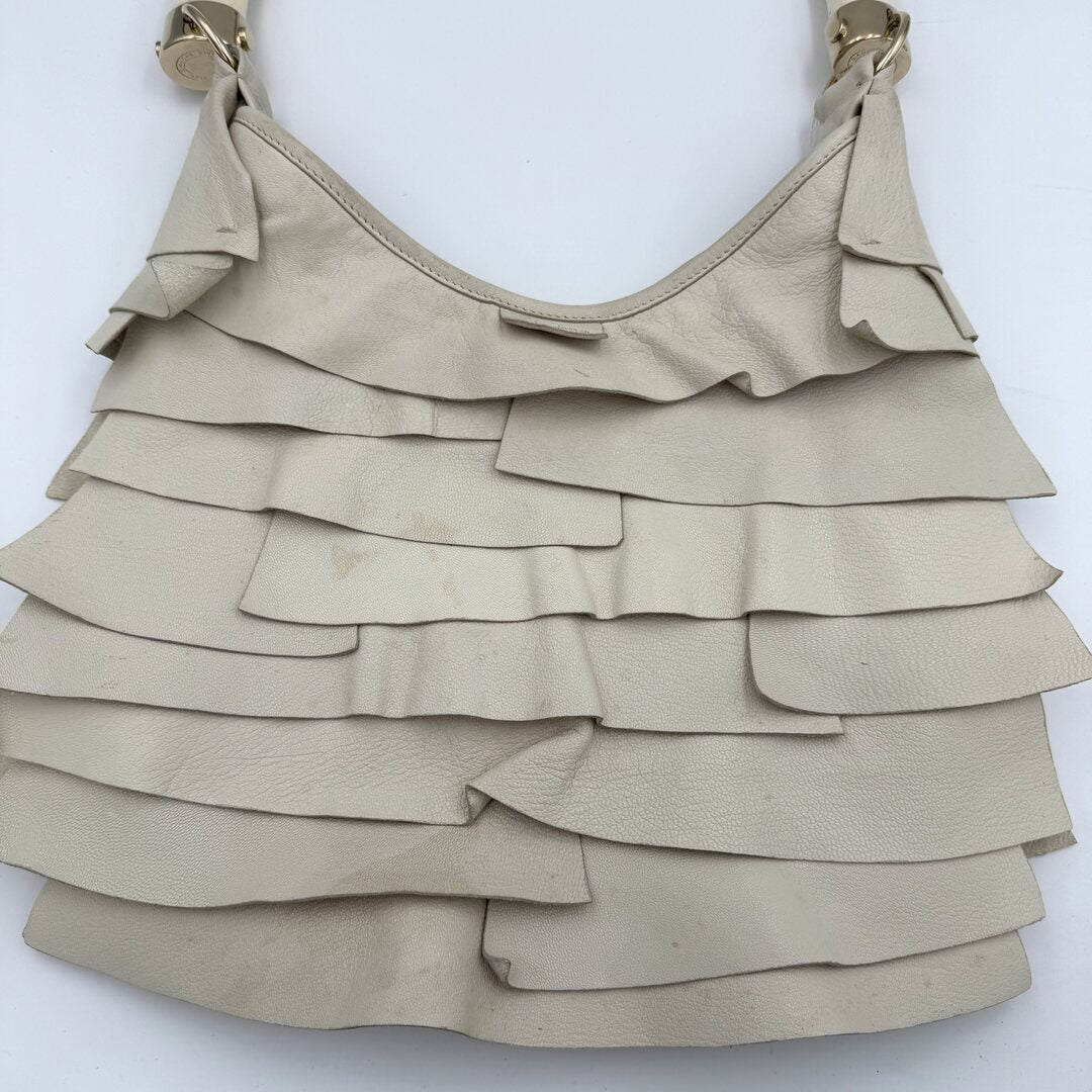 2004 YSL Mombasa Saint Tropez Leather Cream Shoulder Bag