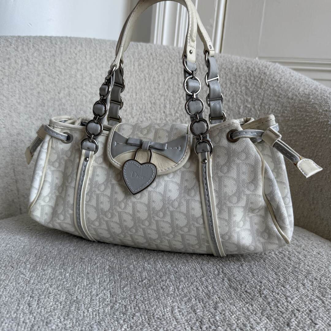Dior Romantique Trotter White Shoulder Bag