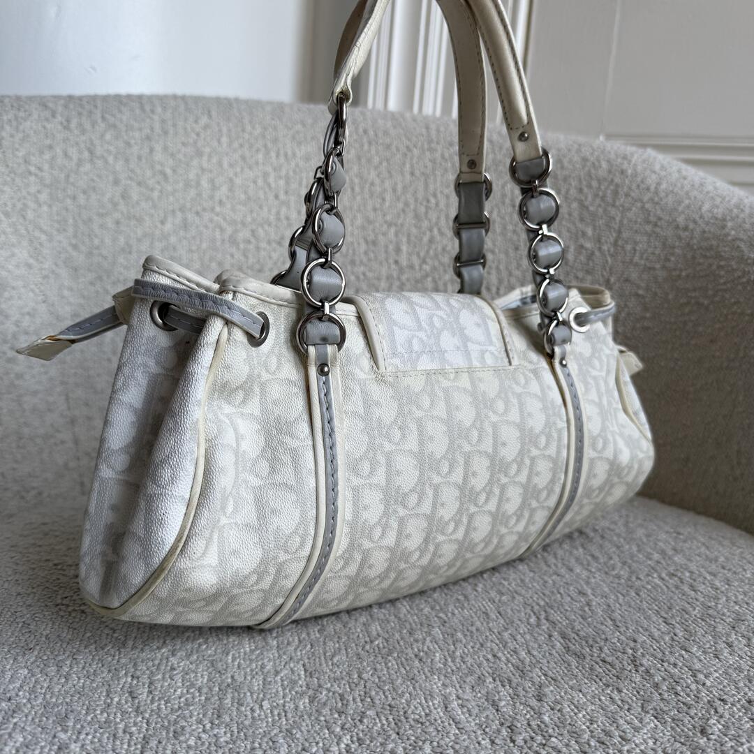 Dior Romantique Trotter White Shoulder Bag