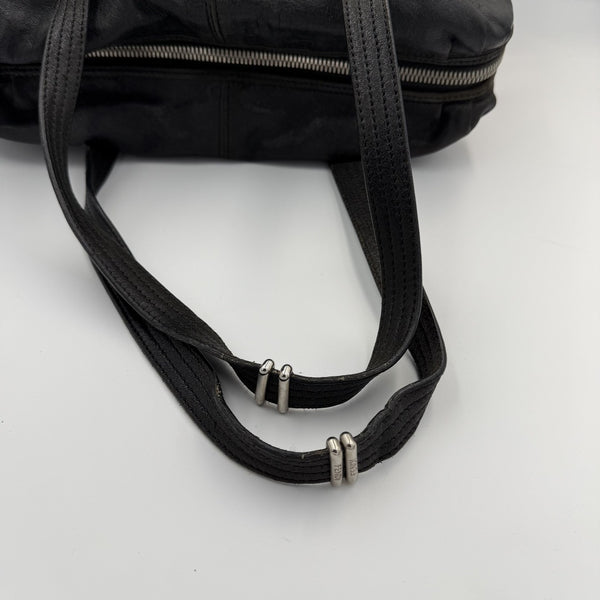 Fendi Unzipped Black Leather Shoulder Bag
