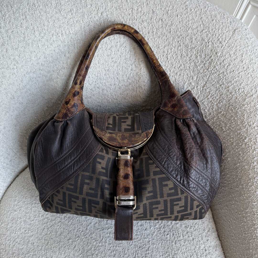 Fendi Zucca Spy Dark Brown Handbag