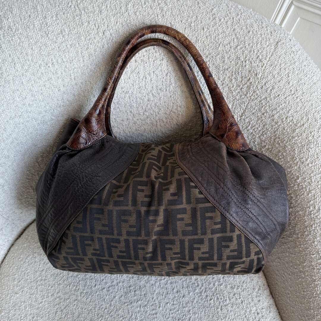 Fendi Zucca Spy Dark Brown Handbag