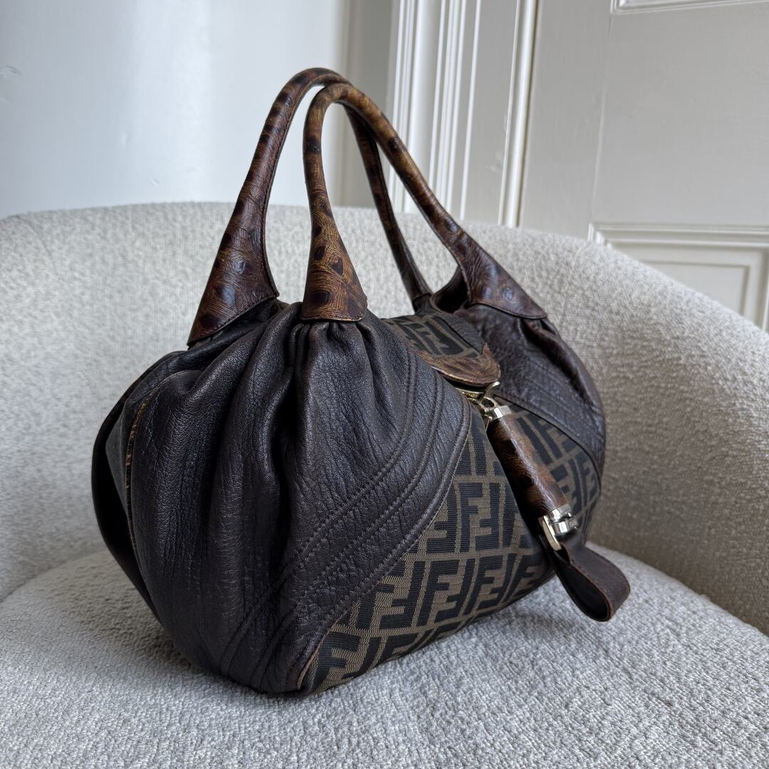 Fendi Zucca Spy Dark Brown Handbag