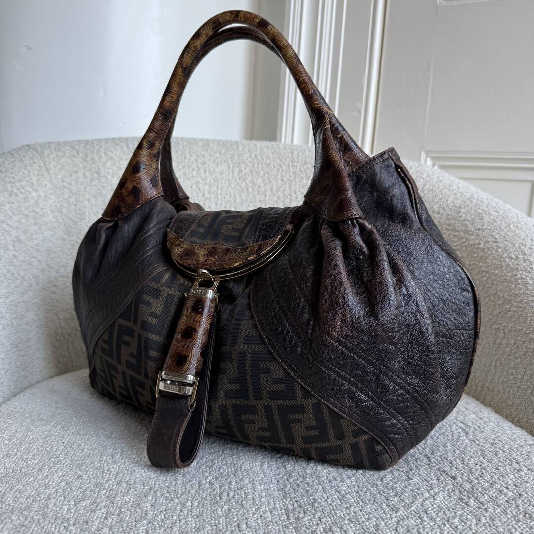 Fendi Zucca Spy Dark Brown Handbag