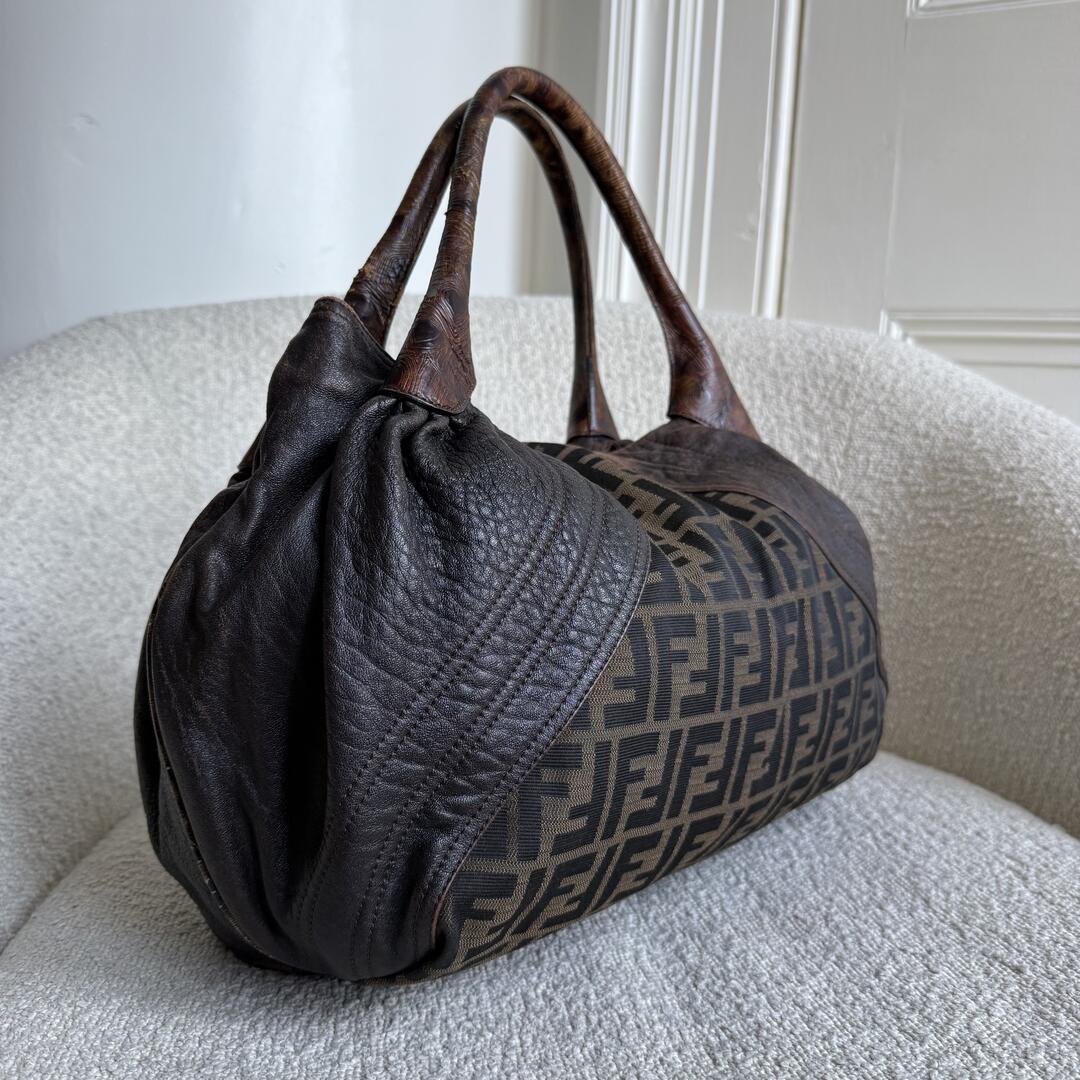 Fendi Zucca Spy Dark Brown Handbag
