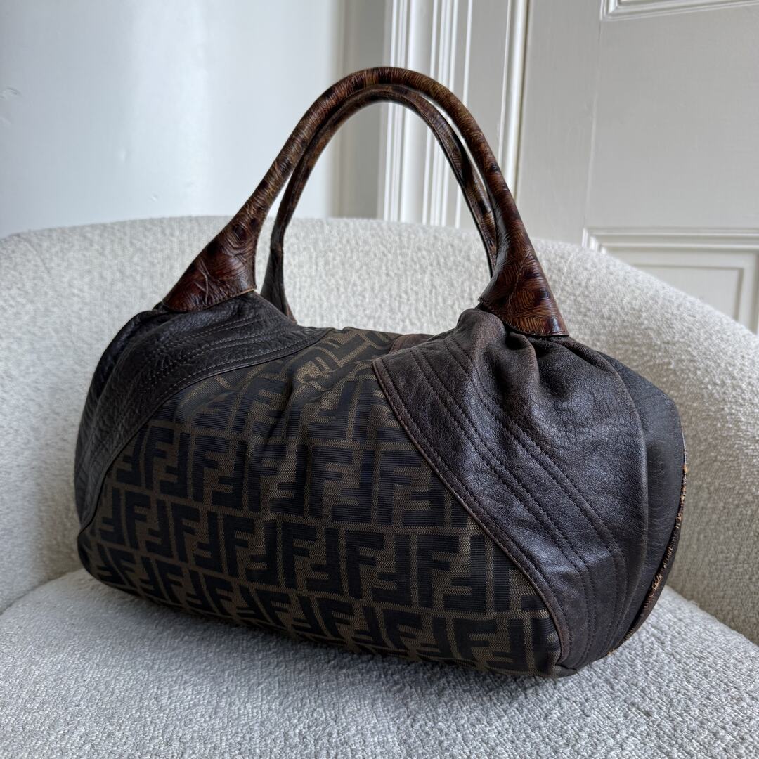 Fendi Zucca Spy Dark Brown Handbag
