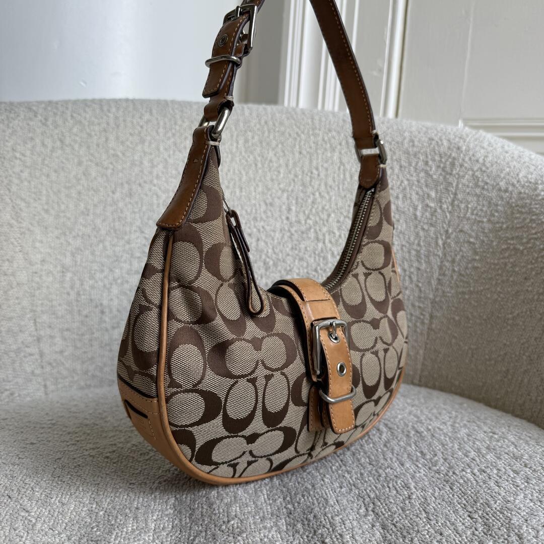 Coach Mini Hobo Buckle Tan Shoulder Bag