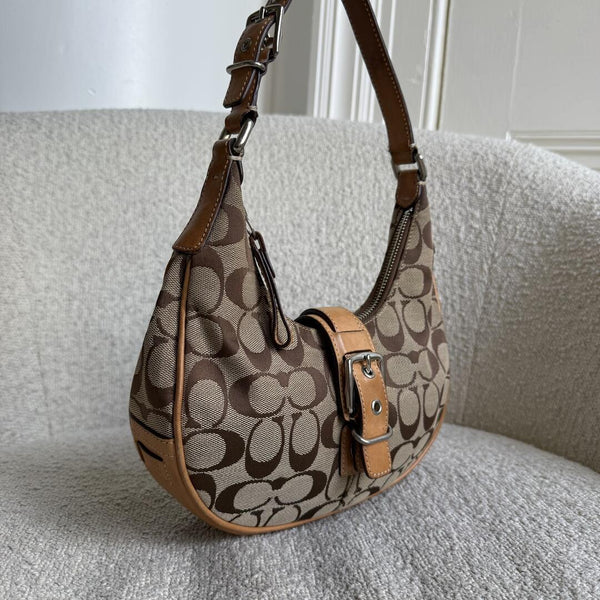 Coach Mini Hobo Buckle Tan Shoulder Bag