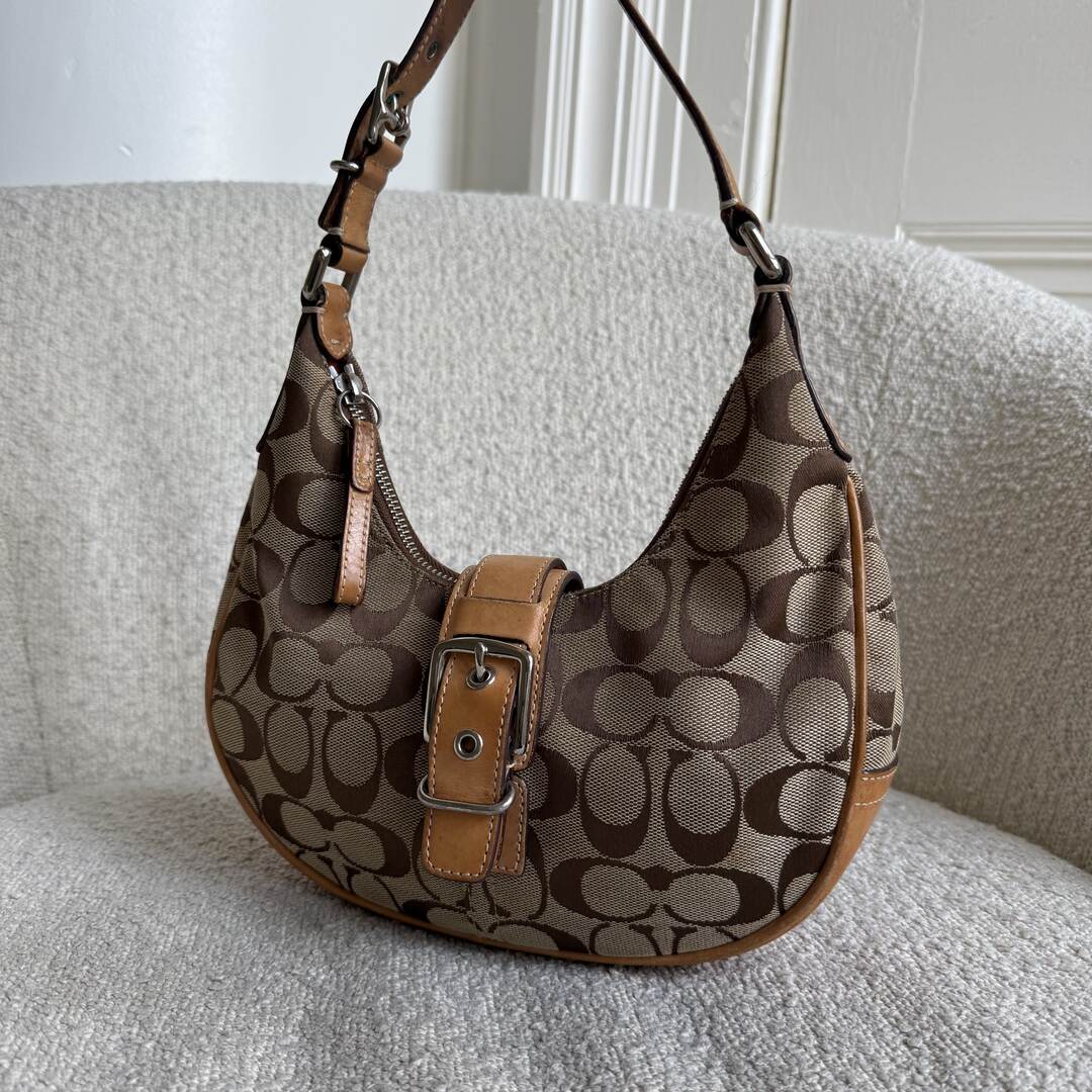 Coach Mini Hobo Buckle Tan Shoulder Bag