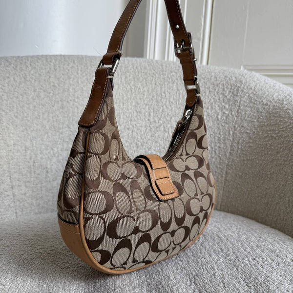 Coach Mini Hobo Buckle Tan Shoulder Bag