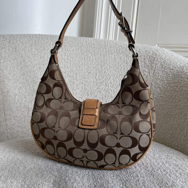 Coach Mini Hobo Buckle Tan Shoulder Bag