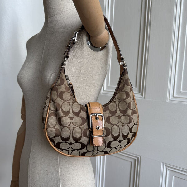 Coach Mini Hobo Buckle Tan Shoulder Bag