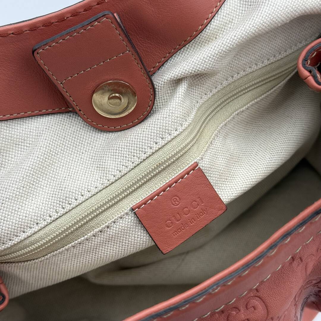 Gucci Guccissima Sukey Leather Pink Tote Bag