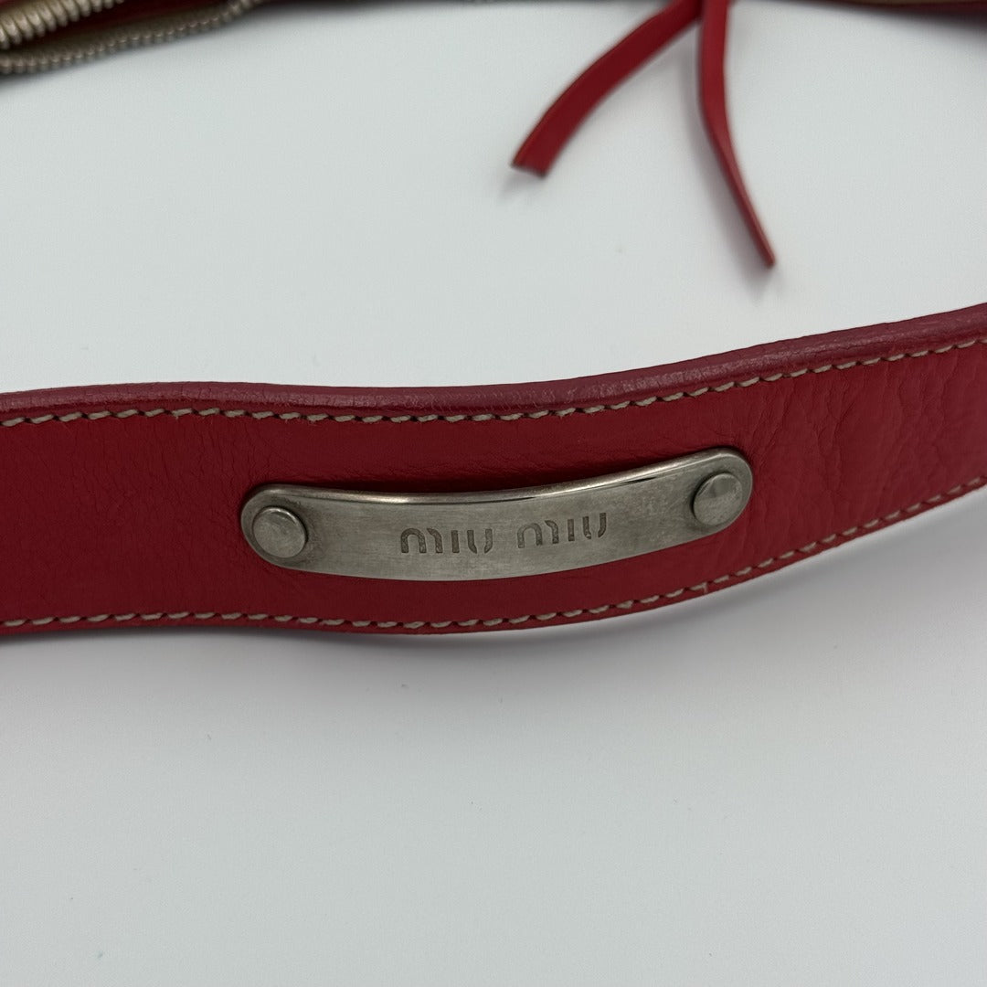 Archive Miu Miu Hobo Leather Red Shoulder Bag