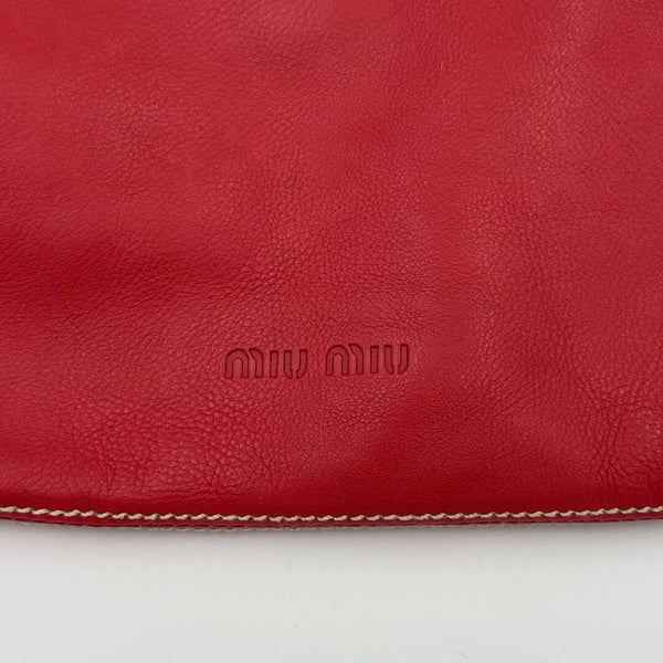 Archive Miu Miu Hobo Leather Red Shoulder Bag