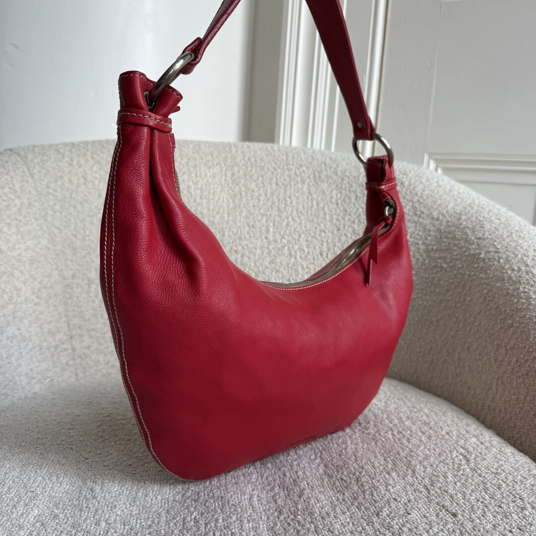 Archive Miu Miu Hobo Leather Red Shoulder Bag