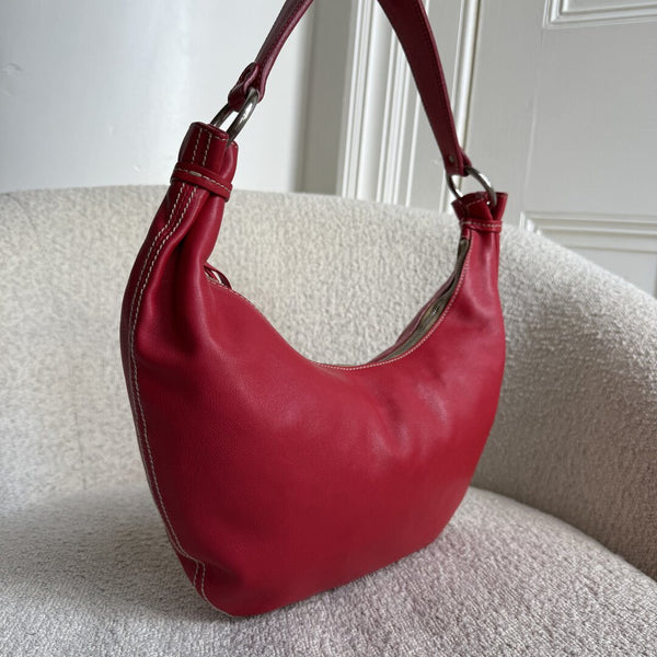 Archive Miu Miu Hobo Leather Red Shoulder Bag