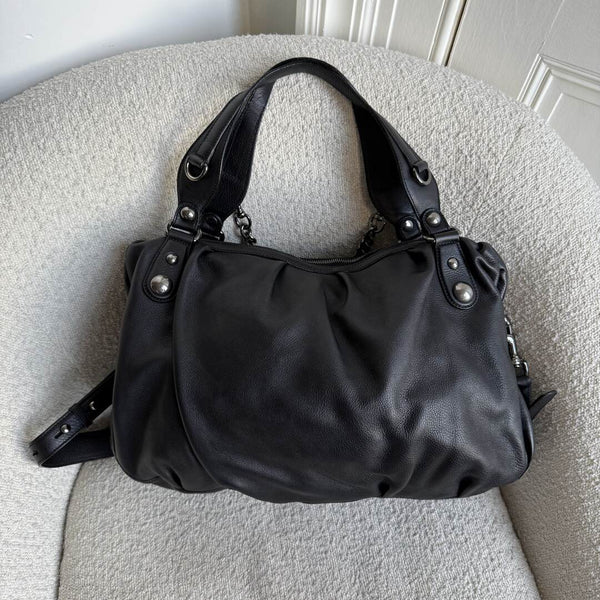 Gucci Horsebit Icon Bit Black Leather Shoulder Bag