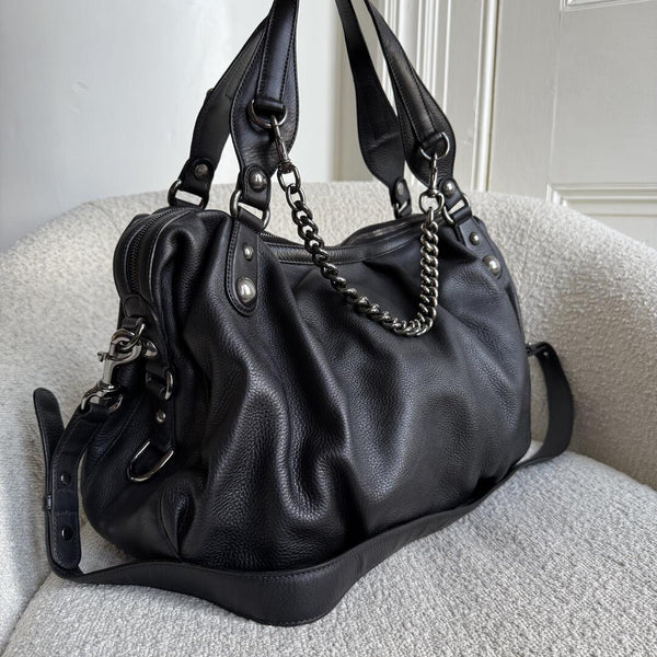 Gucci Horsebit Icon Bit Black Leather Shoulder Bag