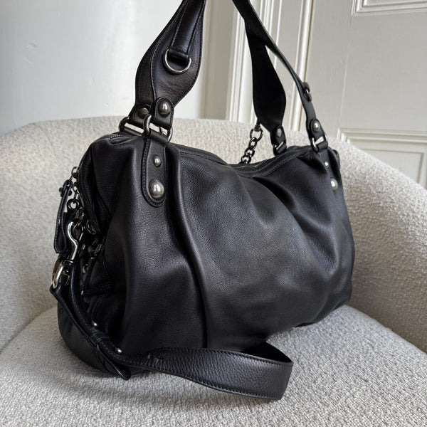 Gucci Horsebit Icon Bit Black Leather Shoulder Bag