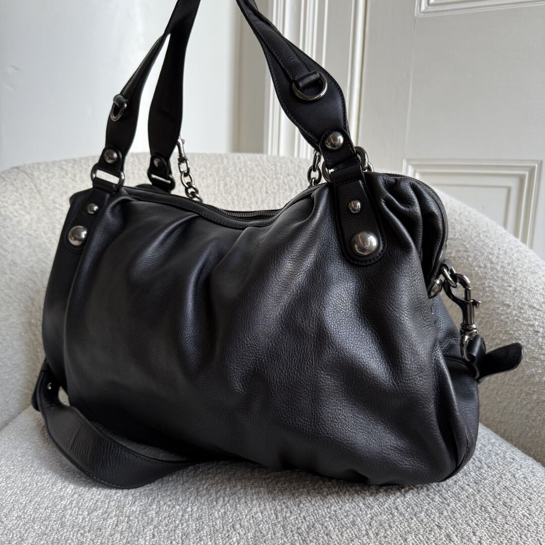 Gucci Horsebit Icon Bit Black Leather Shoulder Bag