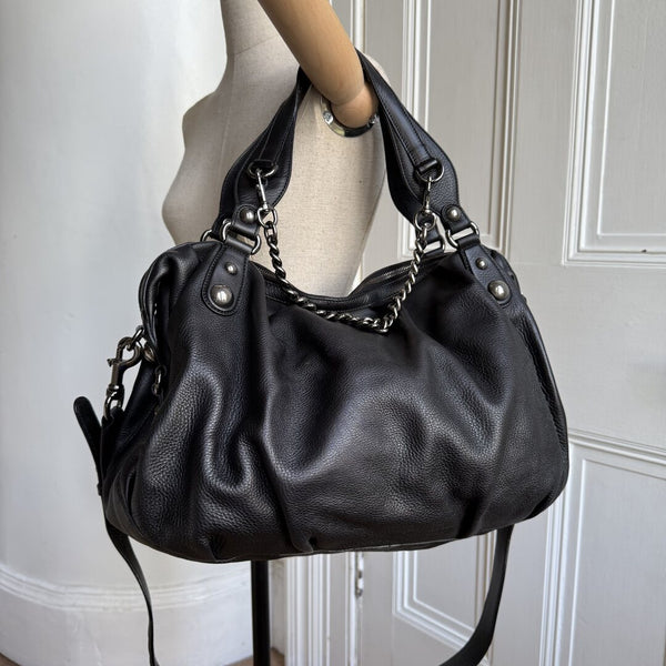 Gucci Horsebit Icon Bit Black Leather Shoulder Bag