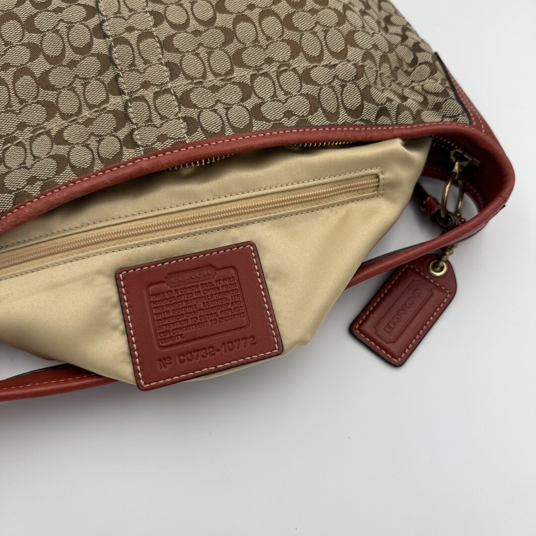 Coach Mini Signature Red Hobo Shoulder Bag