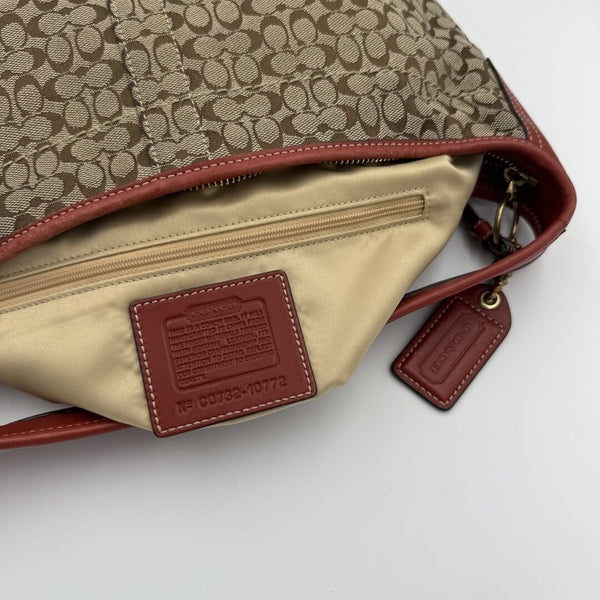 Coach Mini Signature Red Hobo Shoulder Bag