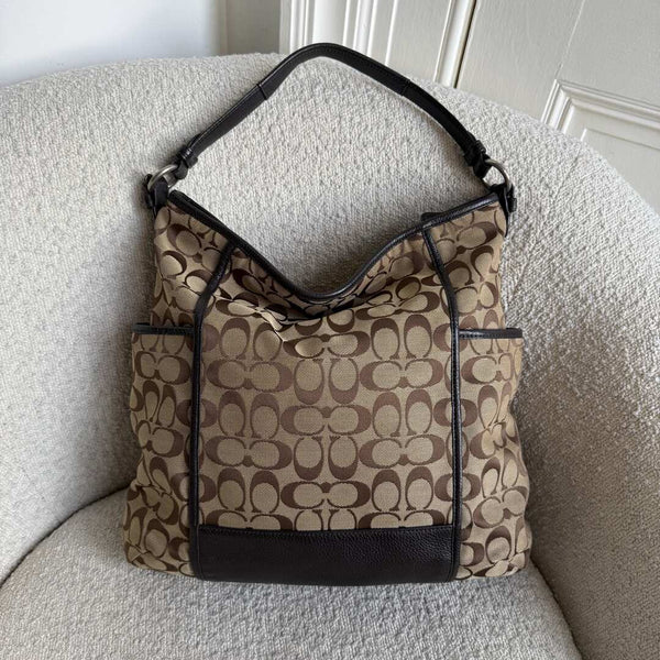 Coach Signature Hobo Brown XL Shoulder Bag