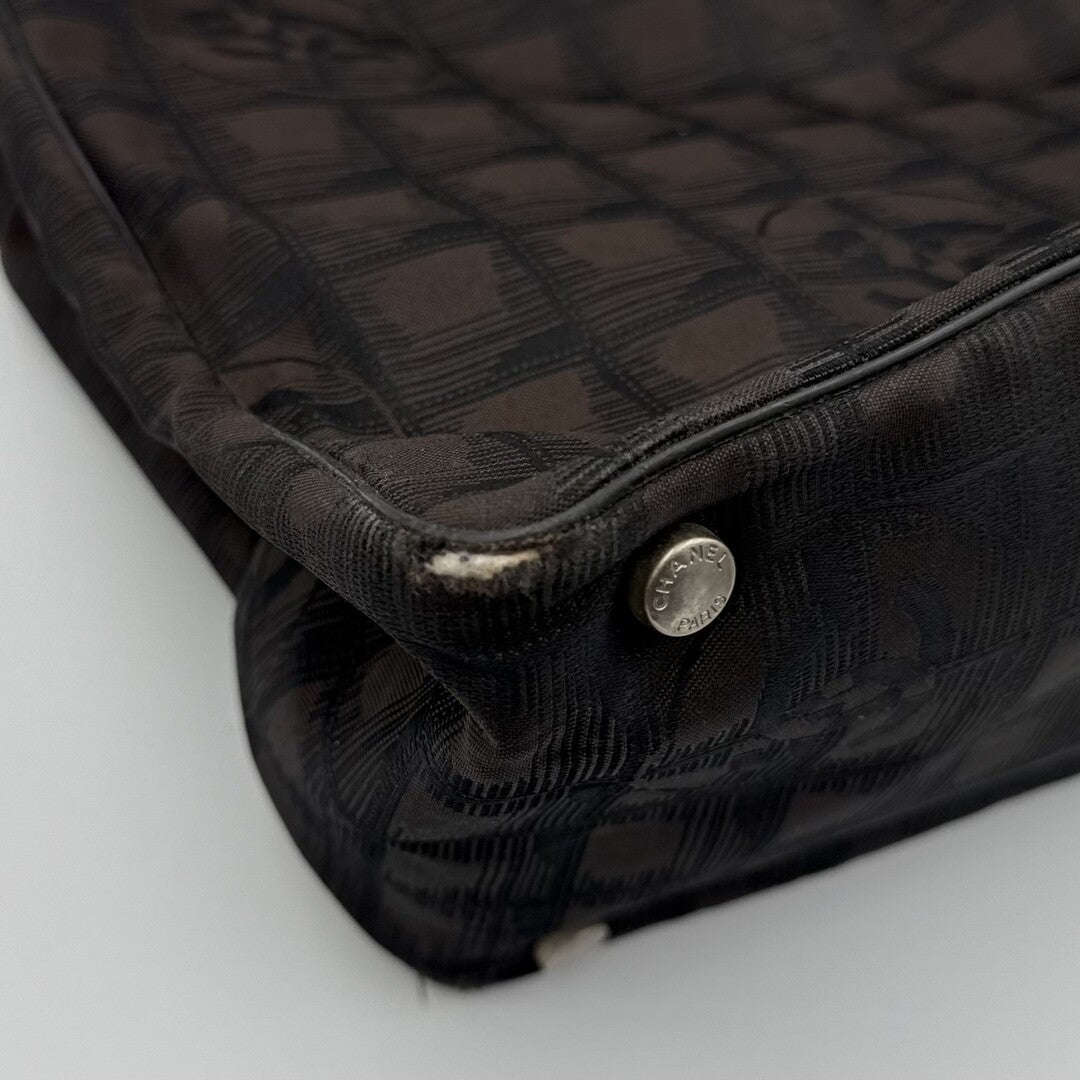 2005 Chanel CC Travel Line Dark Brown Tote Bag