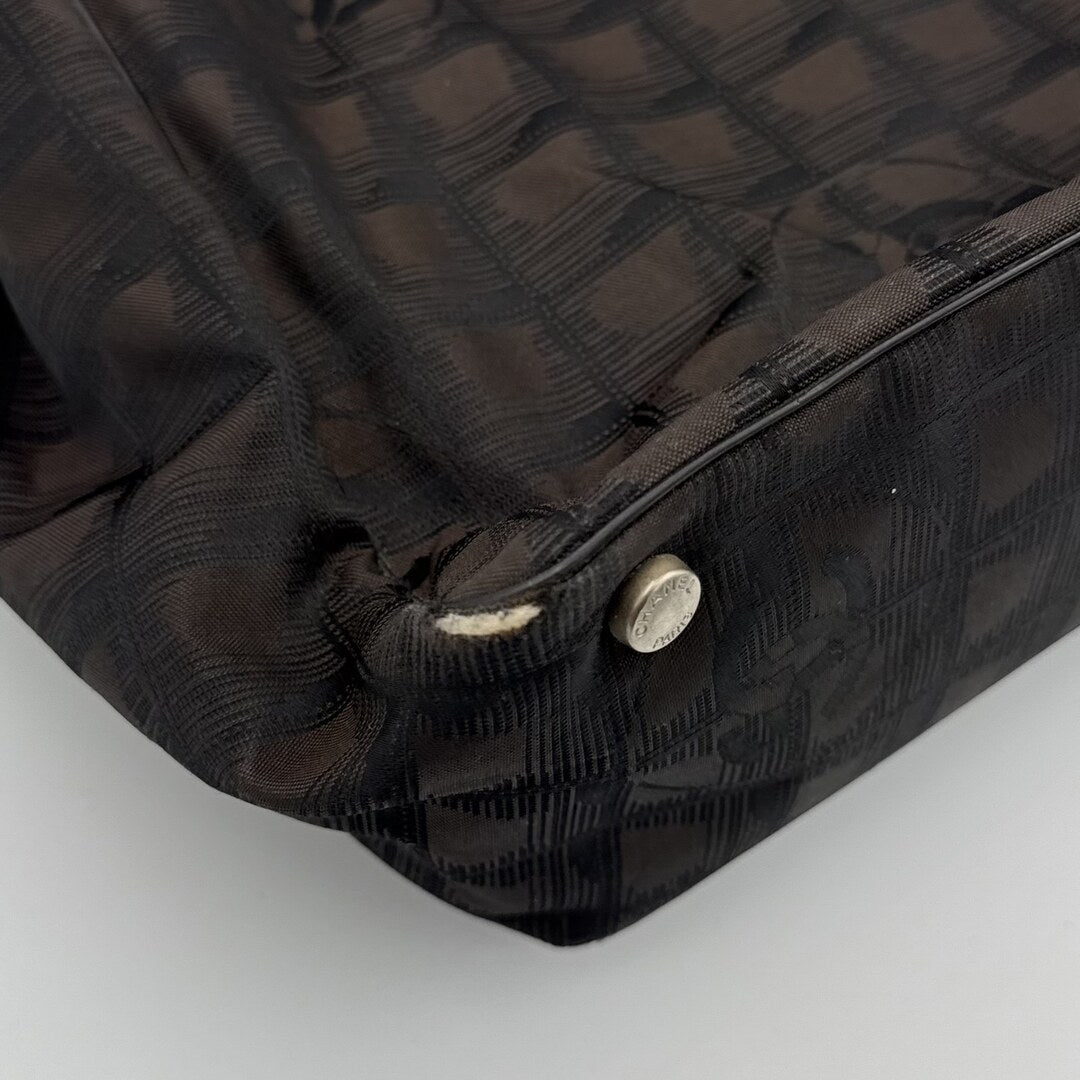 2005 Chanel CC Travel Line Dark Brown Tote Bag